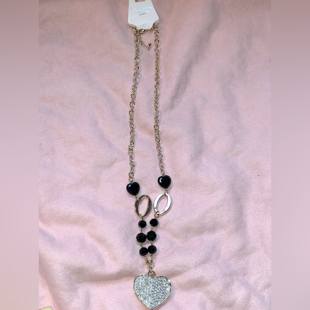 Heart shaped diamond necklace